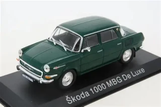 Škoda 1000 MBG De Luxe tmavě zelená 1968 – DeAgostini 1:43